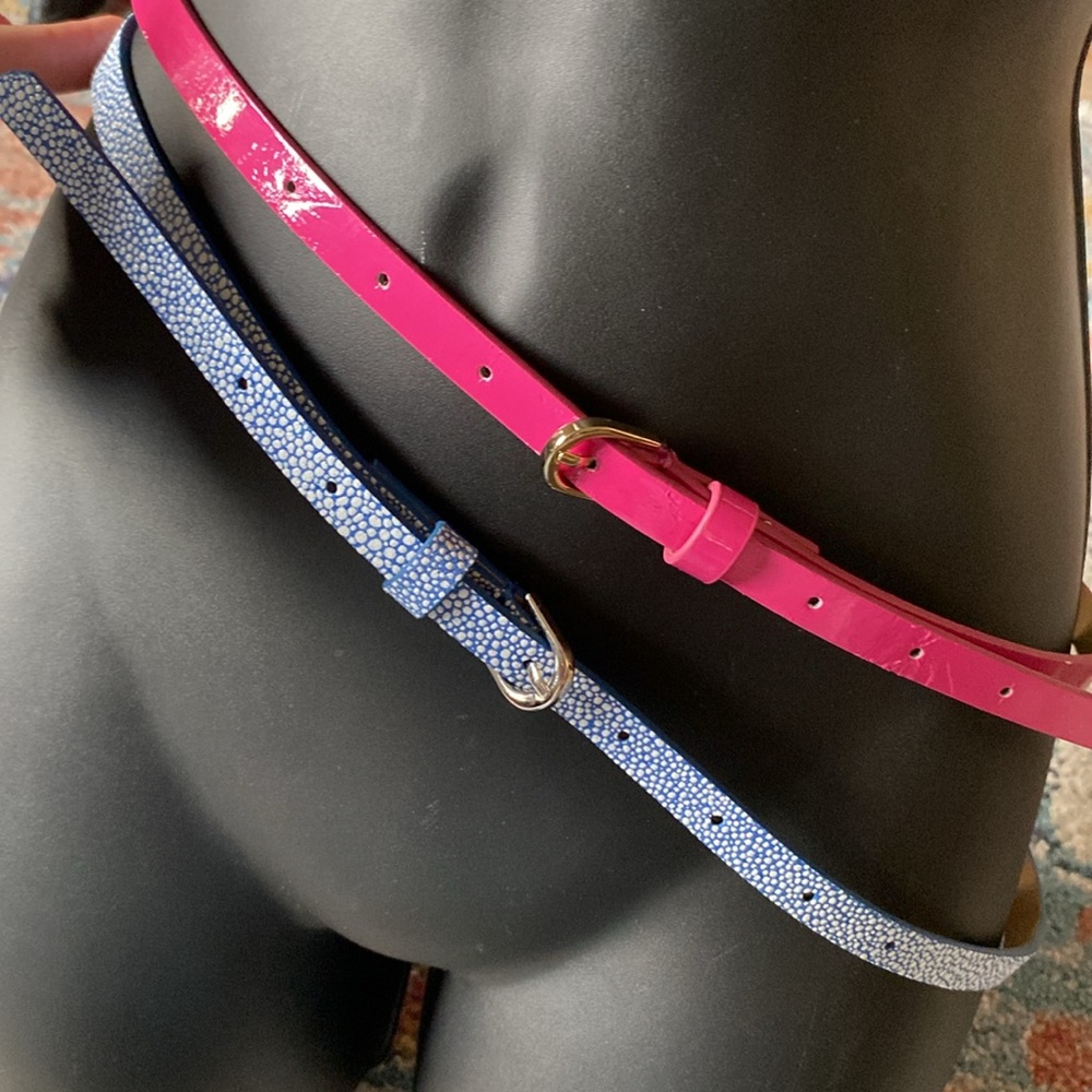 Ann Taylor hot pink 1/2 inch skinny belt bundle